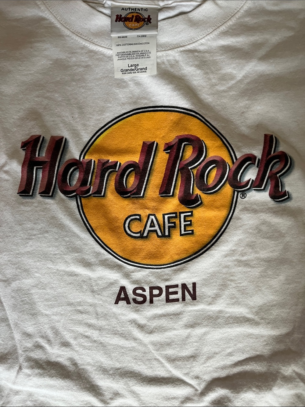 Hard Rock Cafe White T-Shirt with Yellow Logo - Picture 3 of 4